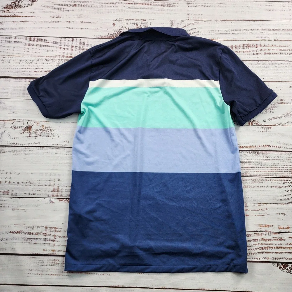 Polo Ralph Lauren Performance Polo Shirt Boys XL 18-20 Navy Aqua Colorblock